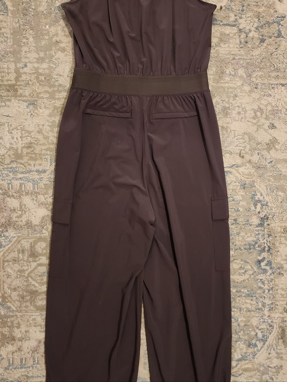 Athleta Brooklyn Sleeveless Cargo Jumpsuit in Deep Brown Size 6 - Picture 7 of 7